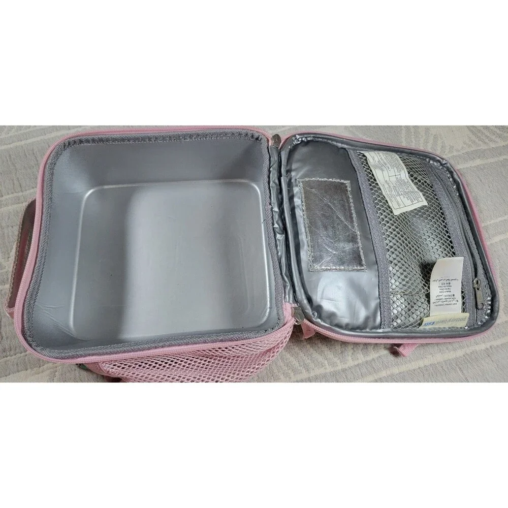 Pottery Barn Kids Hedgehog Floral Lunch Box‎ Pink Trim Personalized “Georgia
